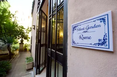 a kitchen with a sink and a counter top at Romantic Silent Garden in Rome