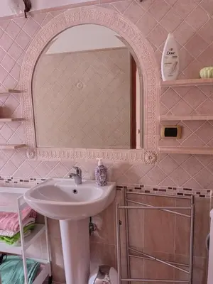 a bathroom with a sink and a mirror at Mary Apartment in Rome