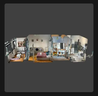 a view of a living room of a house at Boutique Trastevere Rome apartment Ripa 12 in Rome