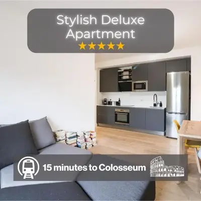 Modern Deluxe 2 Suites Apartment - 15min Colosseum & Metro 5min - AC