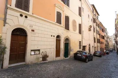 a car parked on a street next to a building at Rione Monty Balcony Studio in Rome