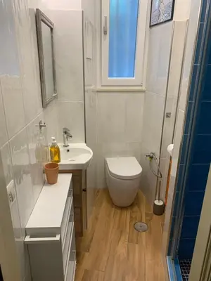 a bathroom with a toilet and a sink and a shower at Gelsomino a San Pietro in Rome
