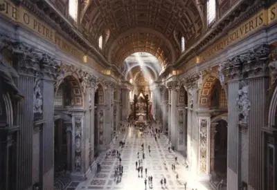 a large room with a hallway in a building at Appartamento esclusivo Casalino Vatican Suite in Rome