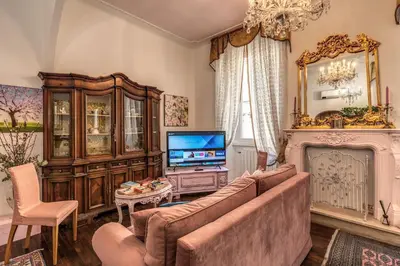 an open door to a room with a living room at dorholidayhome in Rome