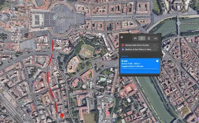 a map of a city with a cell phone at Vatican Malvi Domus in Rome