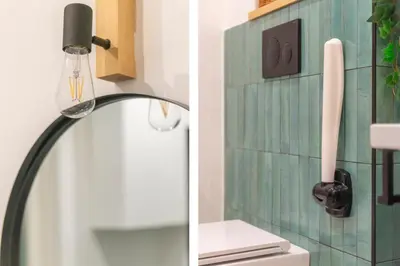 a bathroom with a shower head and a sink at Family Rooms in Rome