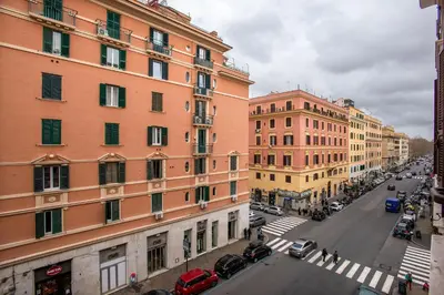an aerial view of a city street with buildings at Residenza Gradinata al Vaticano in Rome
