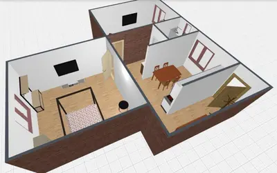 an isometric view of a room at Trastevere Home Garibaldi 14 in Rome