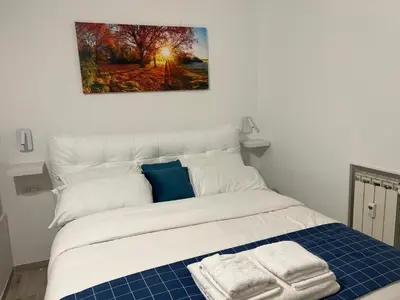 a bedroom with a bed with a painting on the wall at Munsi Vatican House in Rome