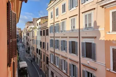 a view of an alley between two buildings at Monti Charming Apt Boschetto in Rome