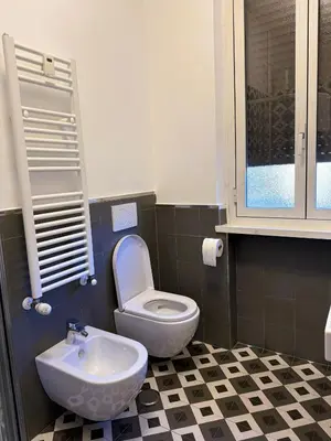 a bathroom with a toilet and a sink at Vatican Terrace in Rome