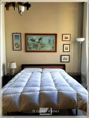 a bedroom with a large white bed in it at Il Quartierino in Rome