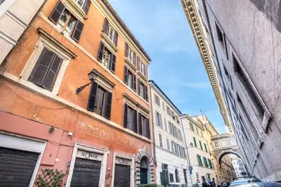 a group of buildings on a city street at Casa Iside in Rome