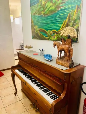 a piano in a room with a painting at Nansen Flats in Rome