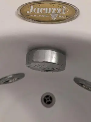a close up of a sink with a metal nob at Spacious Apartment in City Centre in Rome