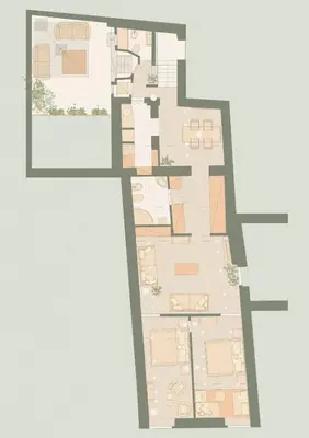 a floor plan of a house at Leonina Art House in Rome