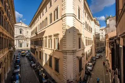 an overhead view of a city street with buildings at Home-In-Rome in Rome
