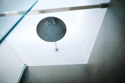 a stairwell with a shower in a glass wall at Posto del Cuore in Rome