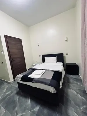 a bedroom with a large bed with two pillows at Viktoria House Rome in Rome