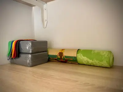 a suitcase sitting on the floor in a room at Mabi - Roma San Paolo Centro in Rome