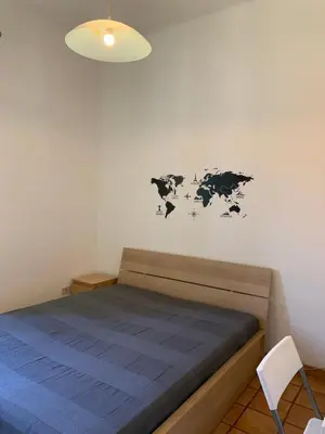 a bedroom with a bed with a map on the wall at Flat nearby Vaticano - Caracciolo 4 in Rome