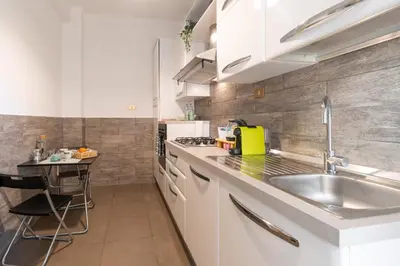 a kitchen with a sink and a counter top at Gemelli Apartment in Rome