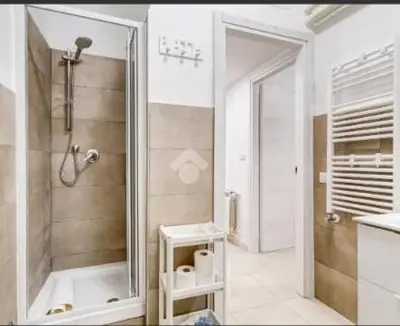 a bathroom with a shower and a sink at Casa Vulture in Rome