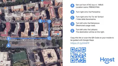 a screenshot of a map of a street with buildings at Poetry House in Rome