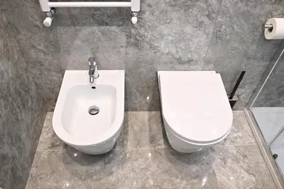 a bathroom with a toilet and a bidet at Appia Luxury Apartment in Rome