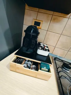 a tea pot sitting on top of a kitchen counter at Milena's Home Rome Center in Rome