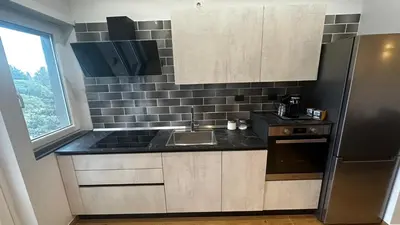 a kitchen with a sink and a refrigerator at Dolce Sosta Vatican Home close to St Peter's in Rome