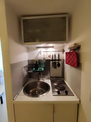 a small kitchen with a sink and a stove at COLOSSEUM Studio Flat in Rome