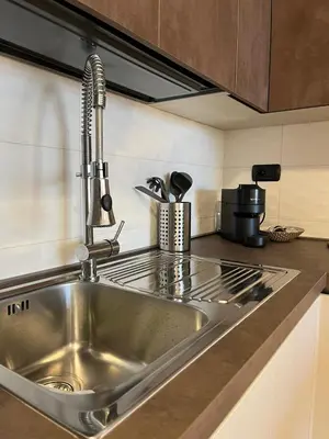 a stainless steel sink in a kitchen at Daniela Luxury Apartment in Rome