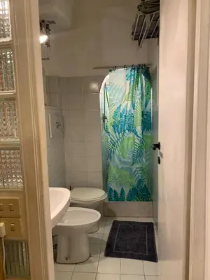 a bathroom with a toilet and a shower at Ideal for your Roman Holidays in Rome