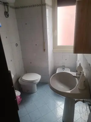 a bathroom with a sink and a toilet and a window at Teresa Amor INN Roma in Rome