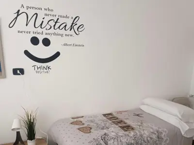 a person who never made a mistake never tried anything new vinyl wall sticker at Banksy house in Rome intero appartamento in Rome