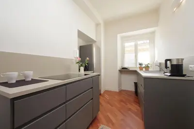 a kitchen with a sink and a counter top at Vatican apartment Leone IV - MrLucas in Rome