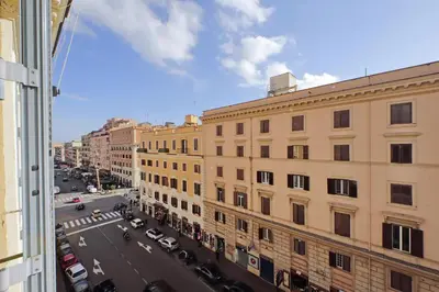 a view of a street in a city with buildings at Vatican apartment Leone IV - MrLucas in Rome