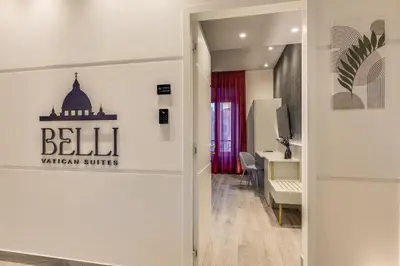 an office with a sign that reads bell kitchen suites at Belli Vatican Suites by Flatinrome in Rome