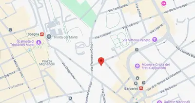 a map of the city of milwaukee with a red marker at Magic Artisti in Rome