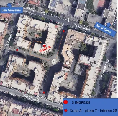 an overhead view of a city intersection with a street at San Giovanni Living House 2 in Rome