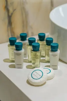 a group of bottles of medicine on a counter at Trevi Imperial Suite 2 in Rome