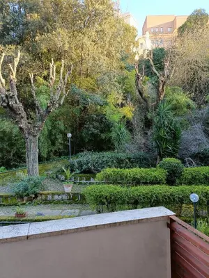 a view of a garden with trees and bushes at Vatican Firefly House in Rome