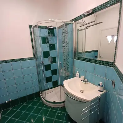 a bathroom with a sink and a shower at Apt Osci in Rome