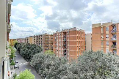 an overhead view of a city with tall buildings at Marconi APT per Famiglie - 20 Min dal centro in Rome