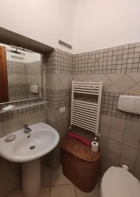 a bathroom with a sink and a toilet at Parrot Room - Camera a Roma con bagno privato in Rome