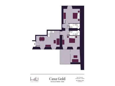 a floor plan of the casa gold condos at Casa Gold by Hili in Rome