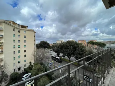 a view of a city street with a building at Metro Marconi - University quarter apartments in Rome