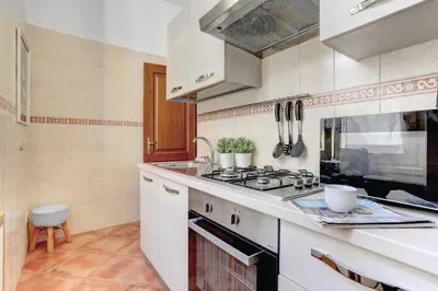 a kitchen with a stove and a sink at Colosseo - MecenStudio - Home and More in Rome