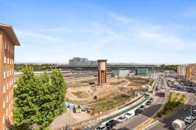 an aerial view of a city street with traffic at Design Apartment, near Tiburtina Station in Rome